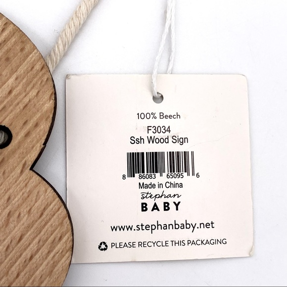 NWT Stephan Baby Beech Wood Shh Cloud Sleep Sign - Picture 9 of 10